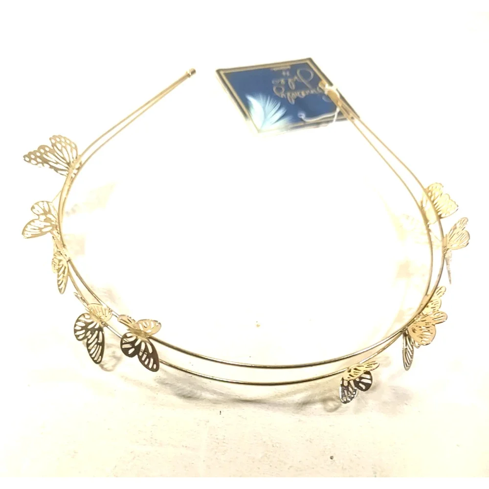 Sincerely Jules Fun Childs Tiara Gold Tone Butterfly